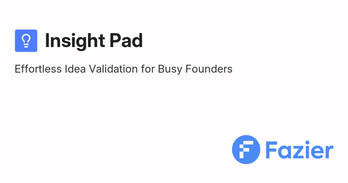 Insight Pad | Fazier