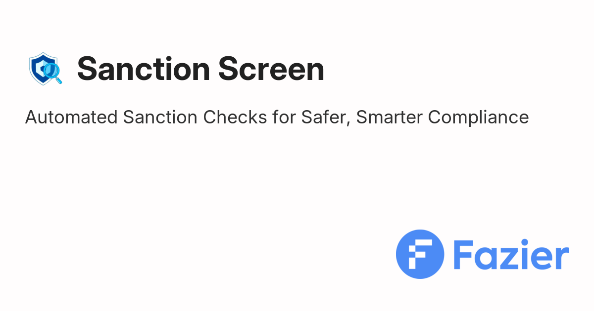 Sanction Screen | Fazier