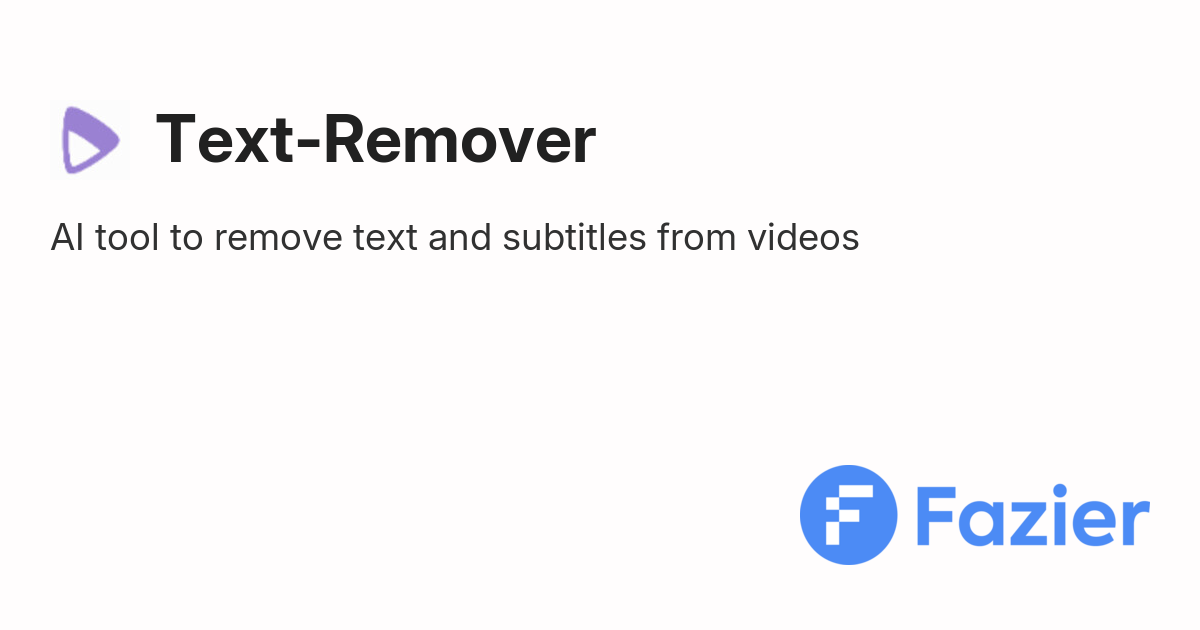 Text-Remover | Fazier