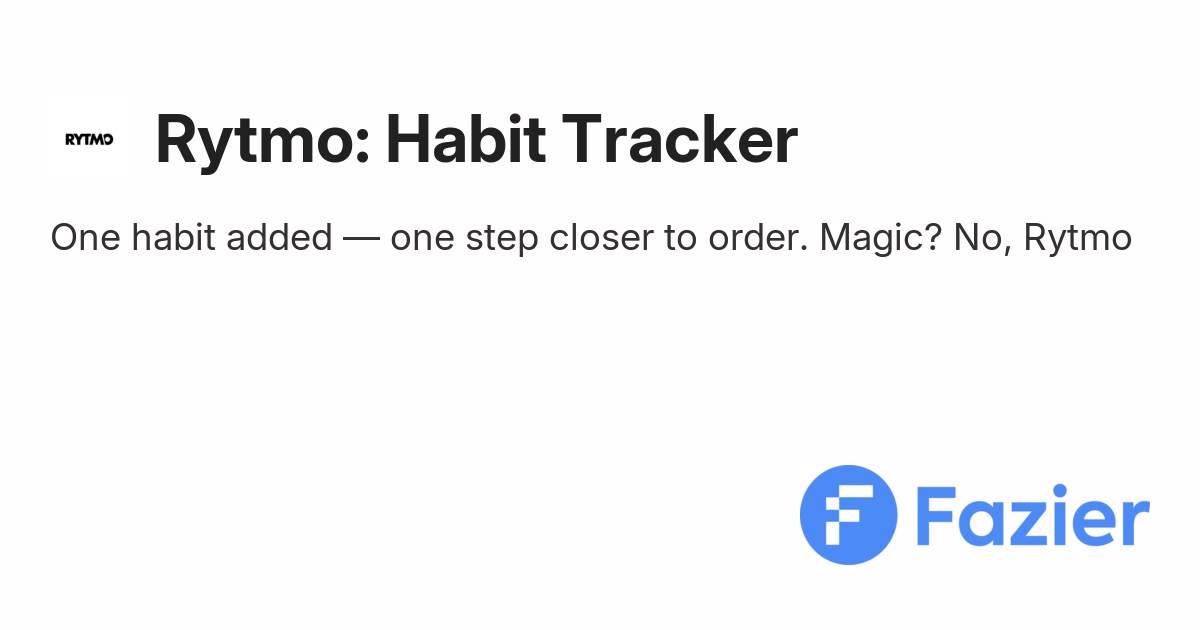 Rytmo: Habit Tracker | Fazier