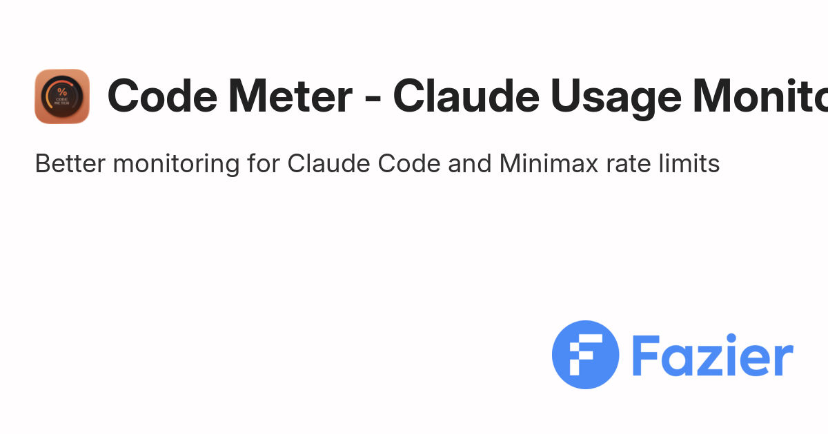 Code Meter - Claude Usage Monitor macOS | Fazier