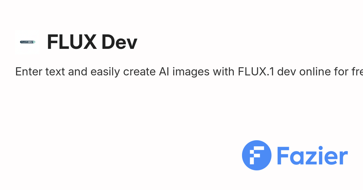 FLUX Dev | Fazier
