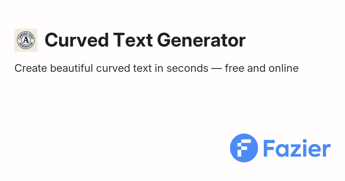 Curved Text Generator | Fazier