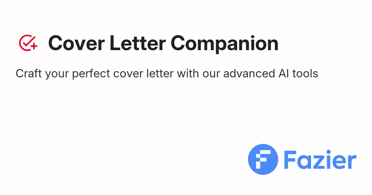 Cover Letter Companion | Fazier
