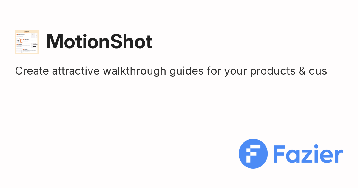 MotionShot | Fazier