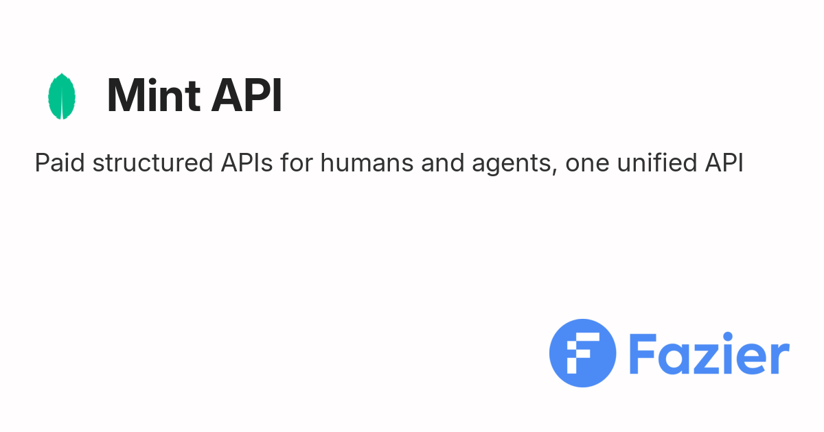Mint API | Fazier