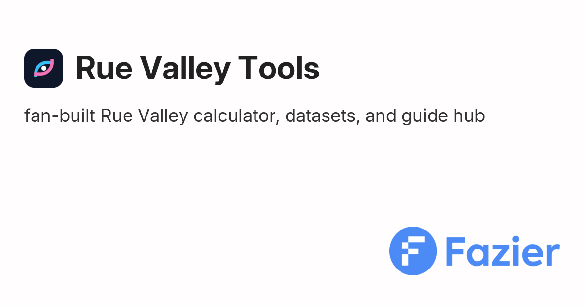 Rue Valley Tools | Fazier